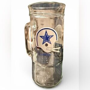 Cowboys Vintage 20oz Glass Stein Mug Collectible Featuring Iconic Dallas Cowboy